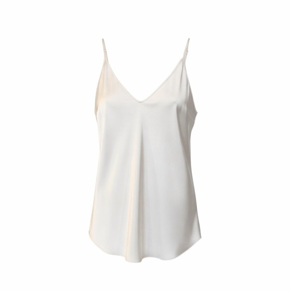 Christine Luxury V-Neck 100% Silk Cami in Pearl - Large, NWT